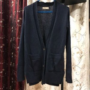 Hollister Navy Blue Knit Cardigan - Size S
